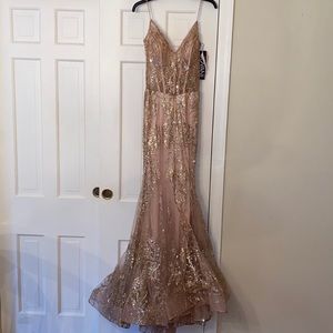 Rose gold Jovani prom dress